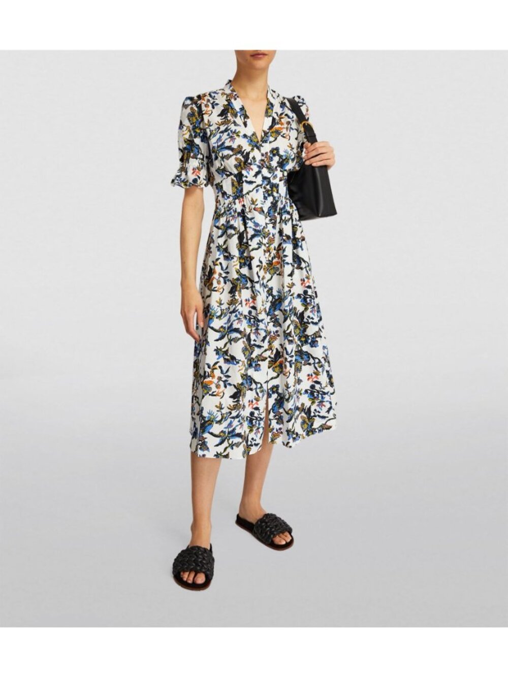 Diane von Furstenberg Floral Erica Dress in Fauna Toile Womens Aline fit and - Picture 3 of 16